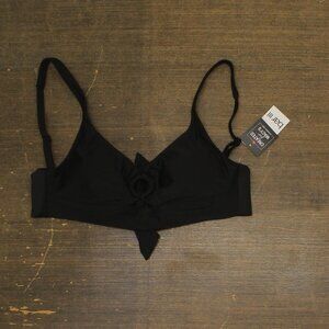 Bar III Womens Resort Solids Ring-Detail Bikini Swim Top MBRS24101 Black S